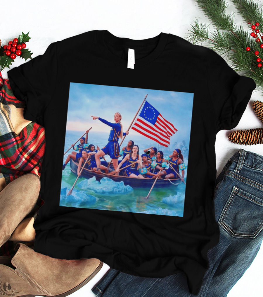 Indiana Fever Crossing The Delaware With Floaties Basketball Team T-Shirt
