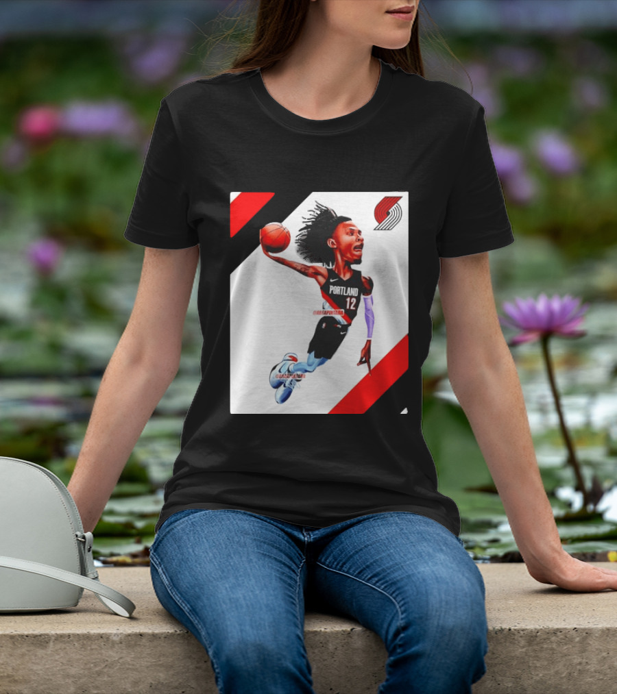 Portland Trail Blazers Ja Morant Crossover Art Dunking Basketball Player Jersey 12 T-Shirt