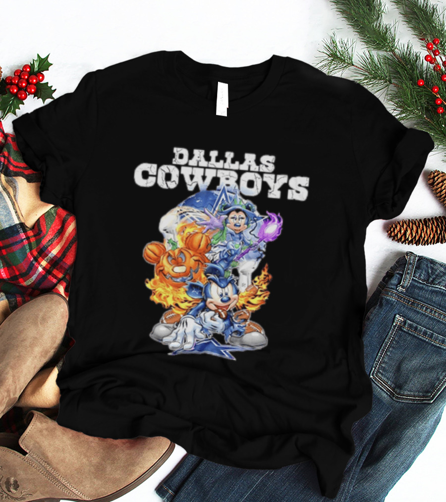 Dallas Cowboys Disney Halloween Mickey Pumpkin Magic Collaboration T-Shirt