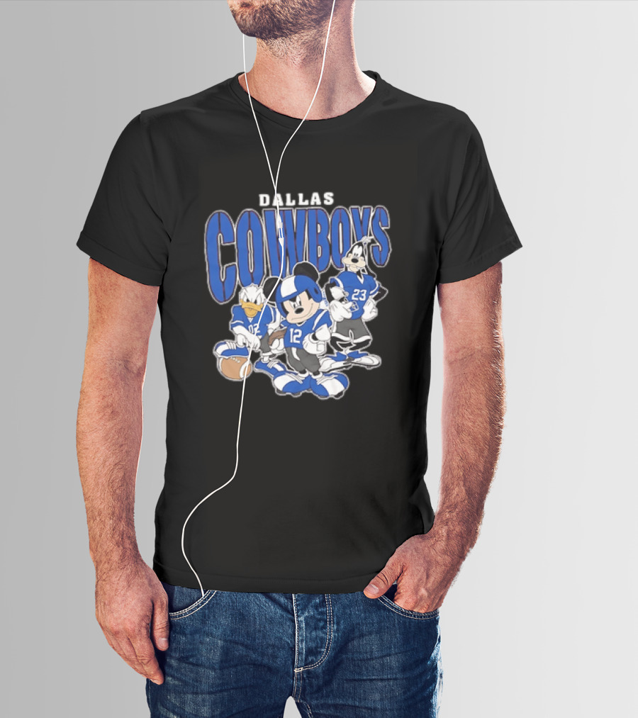 Dallas Cowboys Mickey Mouse Donald Duck Goofy Football Team Collaboration T-Shirt