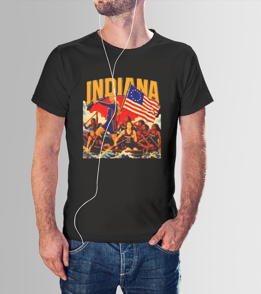 Indiana Basketball Team Sophie Cunningham Crossing The Delaware Flag T-Shirt