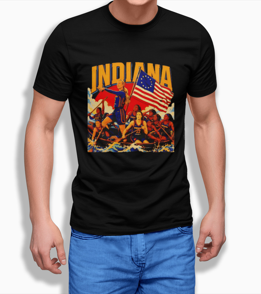 Indiana Basketball Team Sophie Cunningham Crossing The Delaware Flag T-Shirt