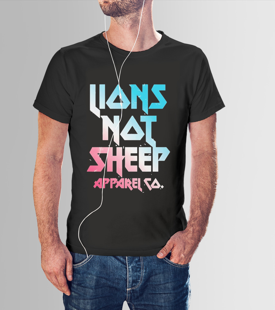 Lions Not Sheep Apparel Co. Mens Tagline Print T-Shirt