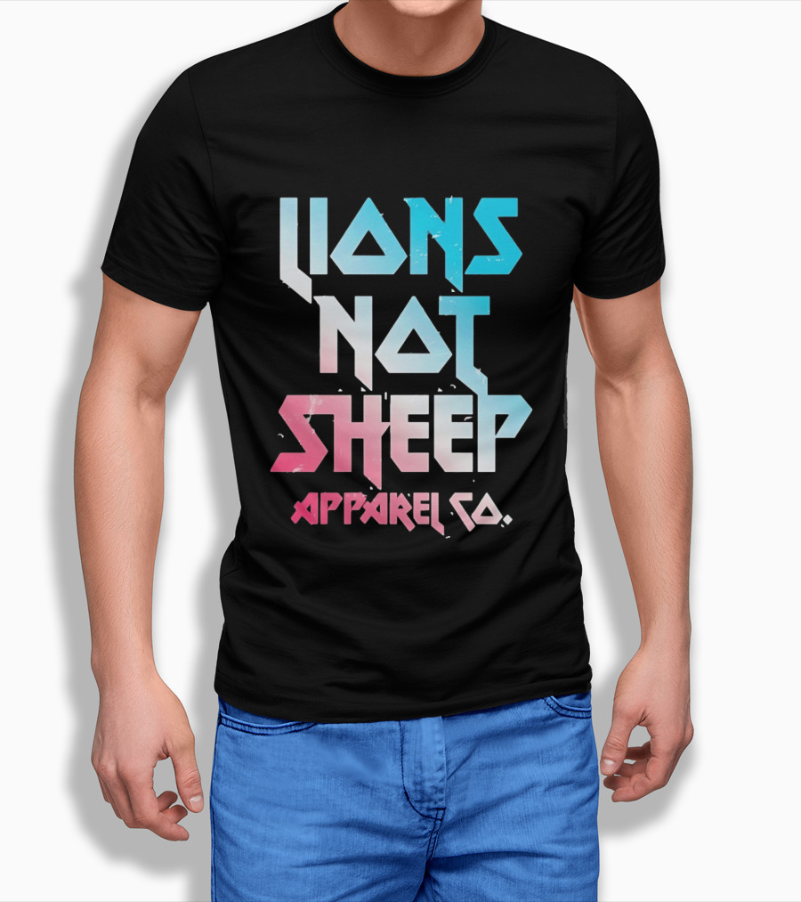 Lions Not Sheep Apparel Co. Mens Tagline Print T-Shirt