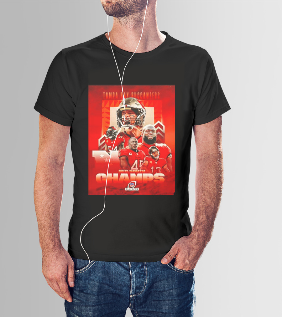 Tampa Bay Buccaneers NFL Playoffs NFC South Champs Celebration T-Shirt