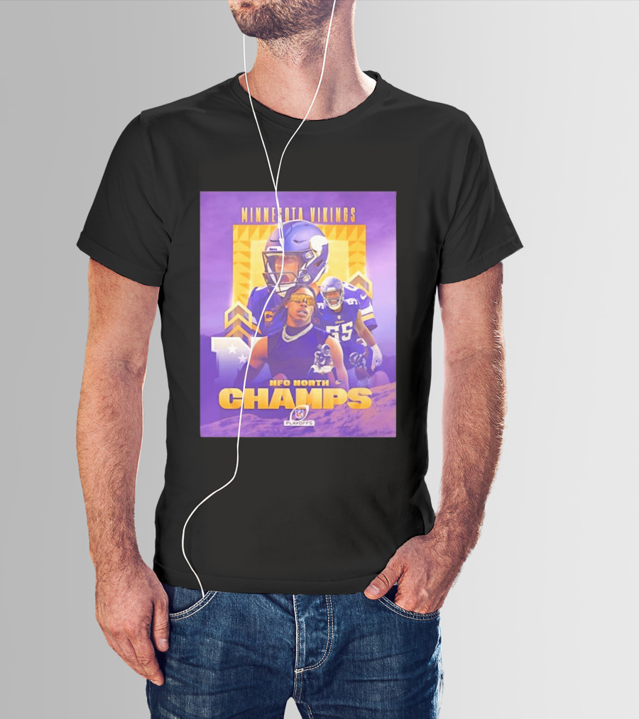 Minnesota Vikings NFC North Champs 2022 Playoffs Celebration T-Shirt