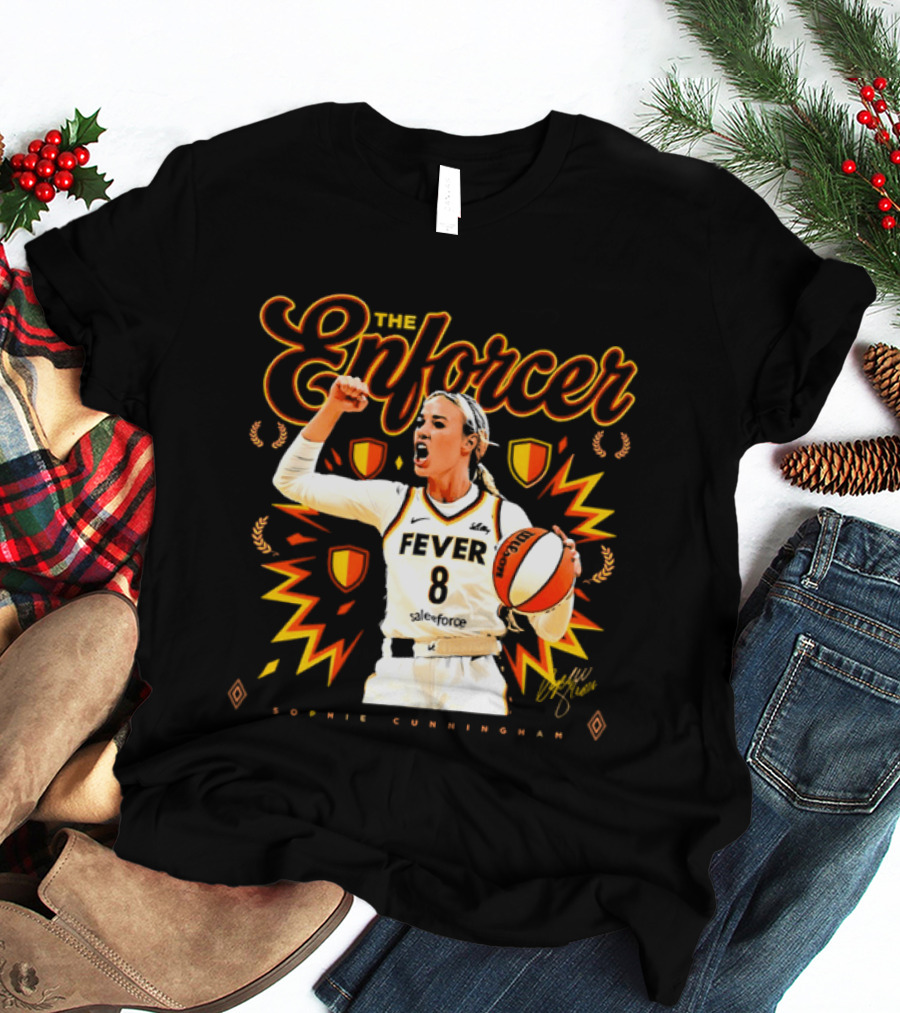 The Enforcer Sophie Cunningham Fever 8 Indiana Basketball WNBA 2026 T-Shirt