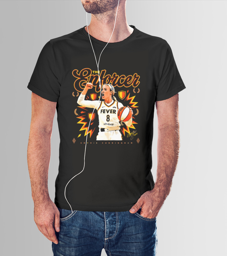 The Enforcer Sophie Cunningham Fever 8 Indiana Basketball WNBA 2026 T-Shirt