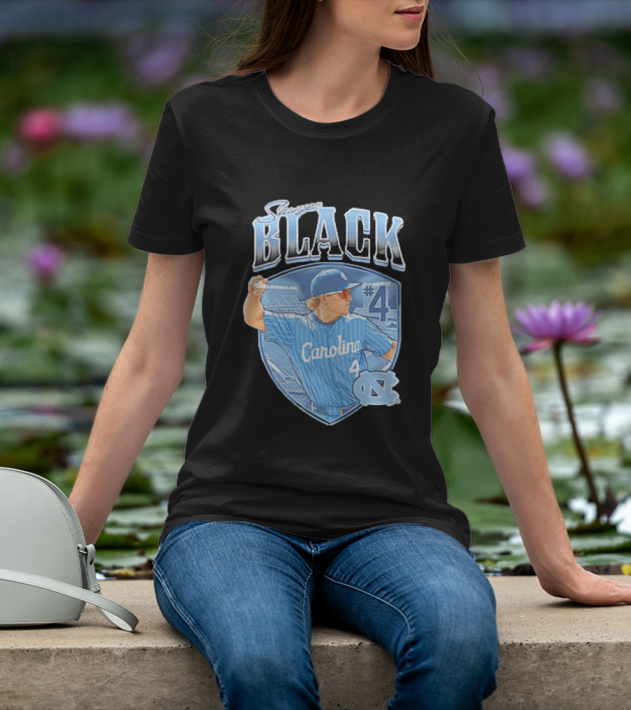 Sawyer Black Carolina Tar Heels #4 Baseball Player T-Shirt