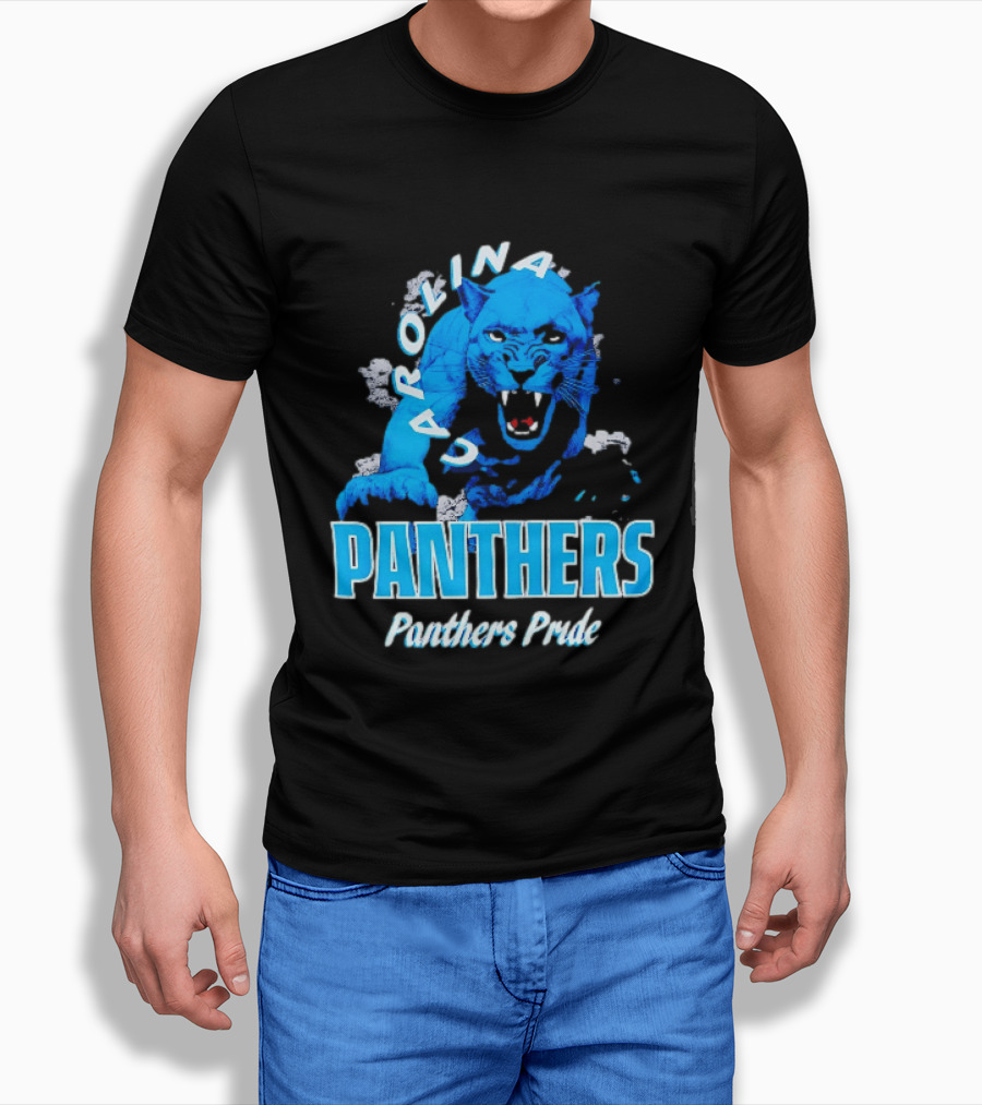 Carolina Panthers Pride Charging Forward Fierce Blue Panther T-Shirt