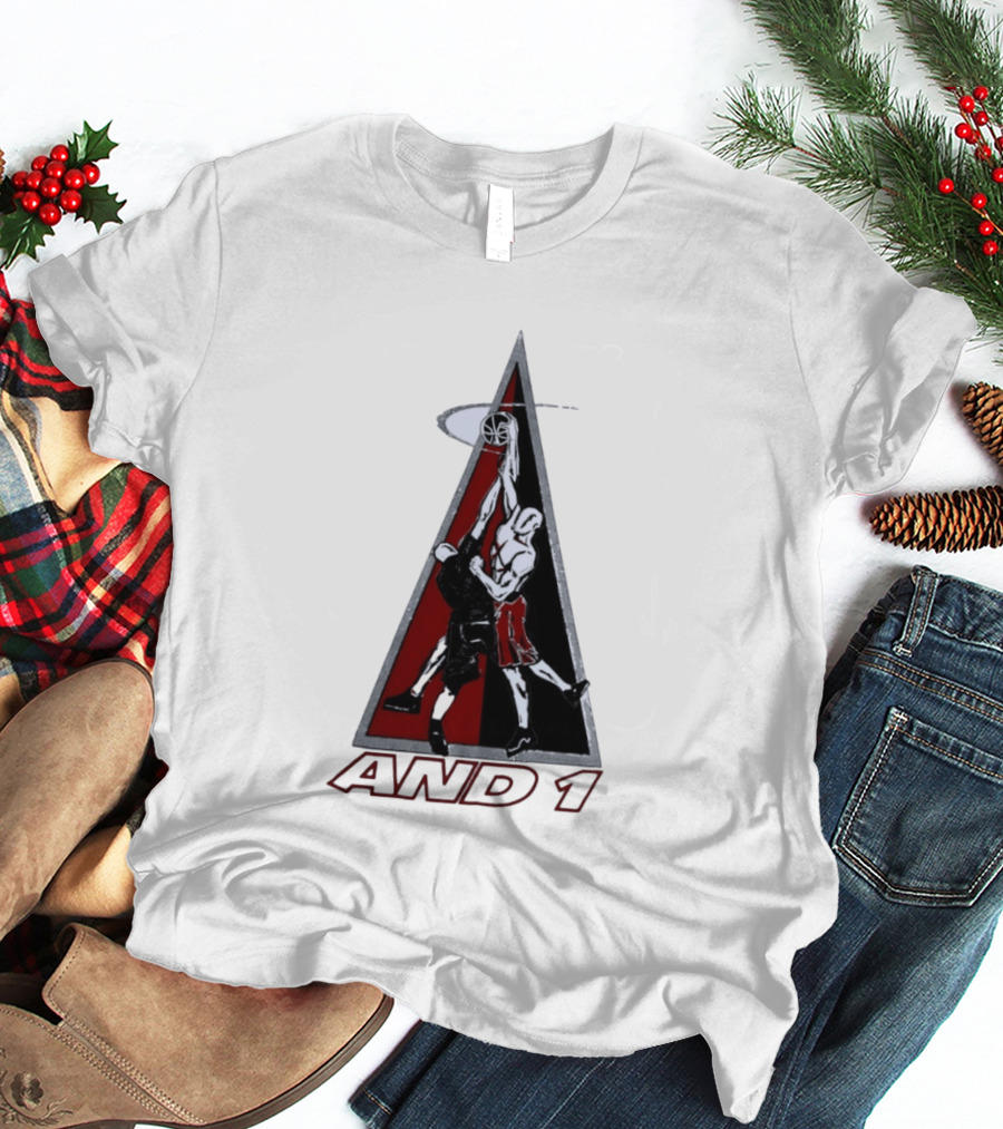 AND 1 Basketball Players Dunking Triangle T-Shirt