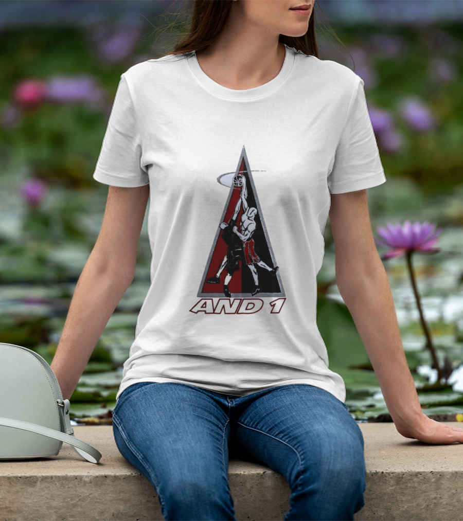 AND 1 Basketball Players Dunking Triangle T-Shirt