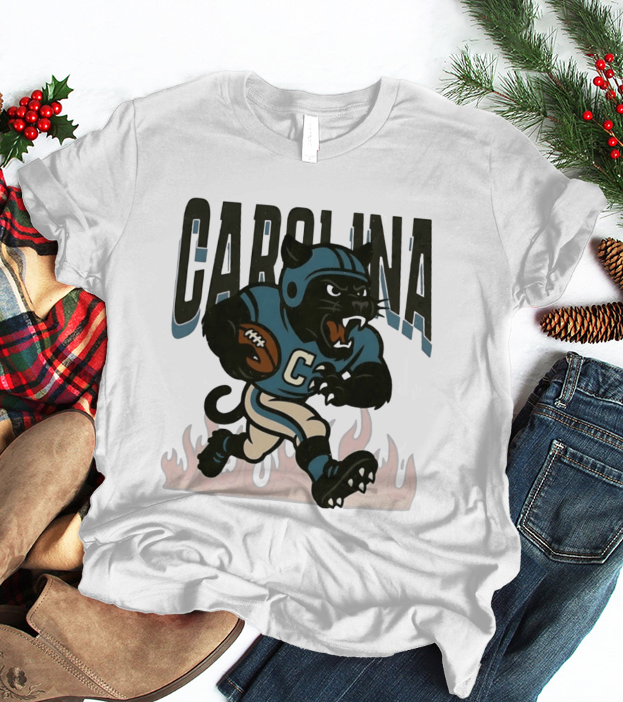 Carolina Panther Football Player Running With Ball T-Shirt