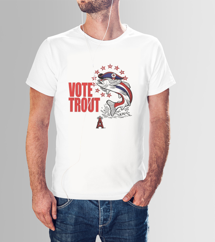 Los Angeles Angels Vote Trout Red Blue Star Fish T-Shirt