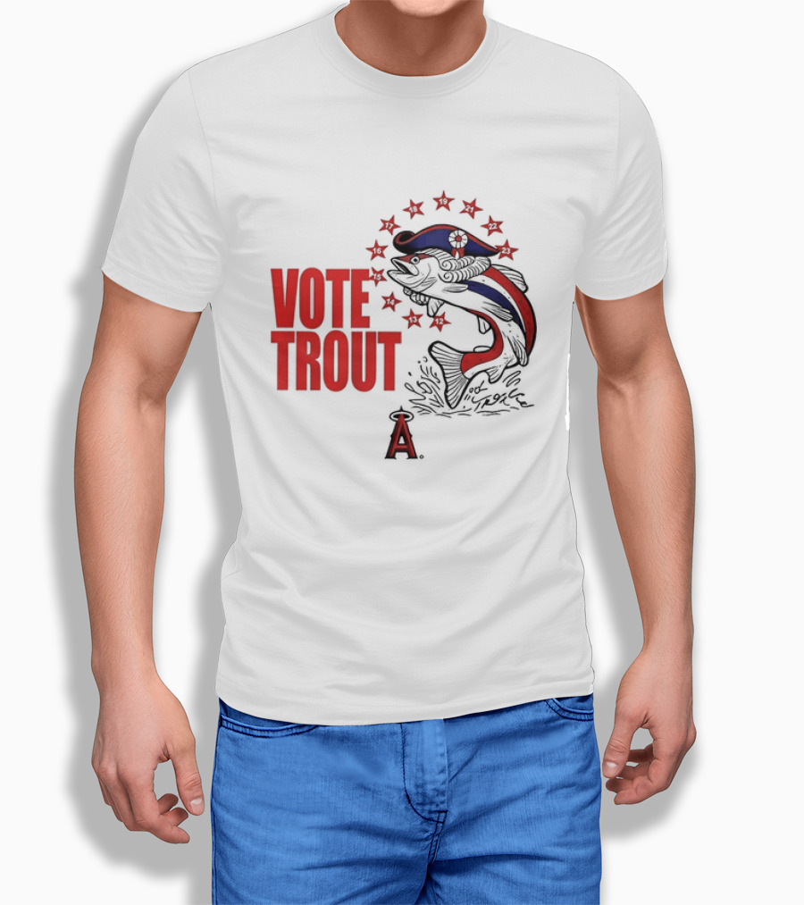 Los Angeles Angels Vote Trout Red Blue Star Fish T-Shirt