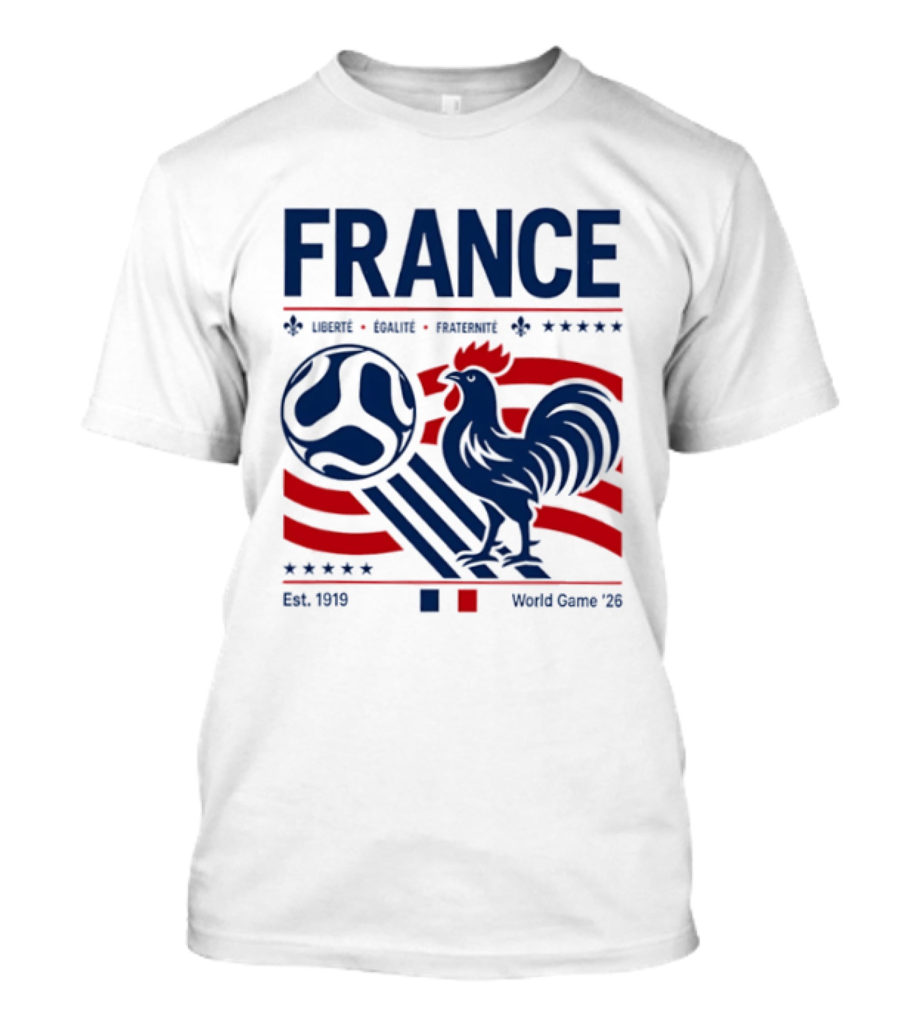 France Liberté Égalité Fraternité Est 1919 Rooster World Game '23 T-Shirt