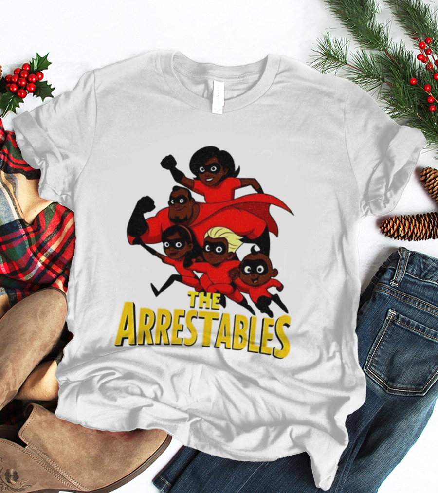 The Arrestables Superhero Family In Red Suits T-Shirt