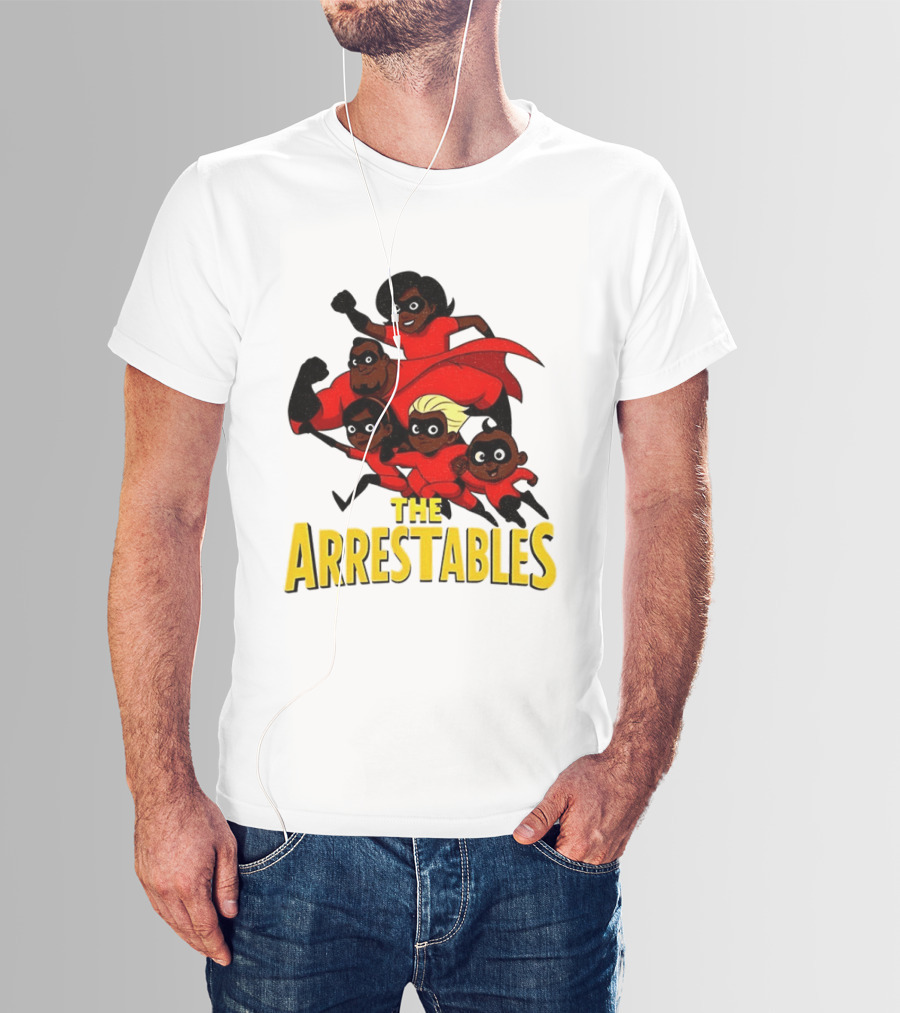The Arrestables Superhero Family In Red Suits T-Shirt