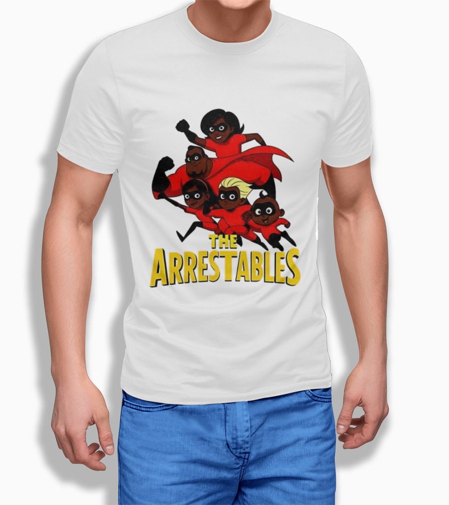 The Arrestables Superhero Family In Red Suits T-Shirt