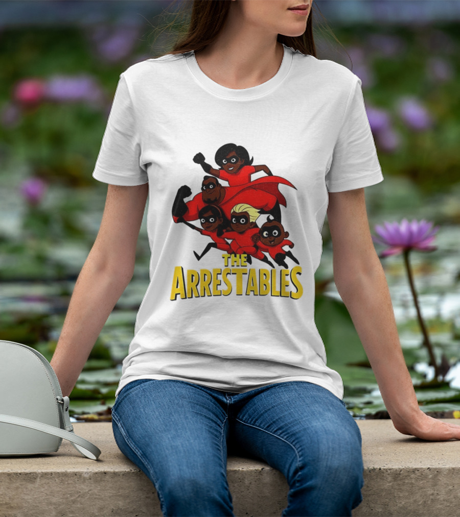 The Arrestables Superhero Family In Red Suits T-Shirt