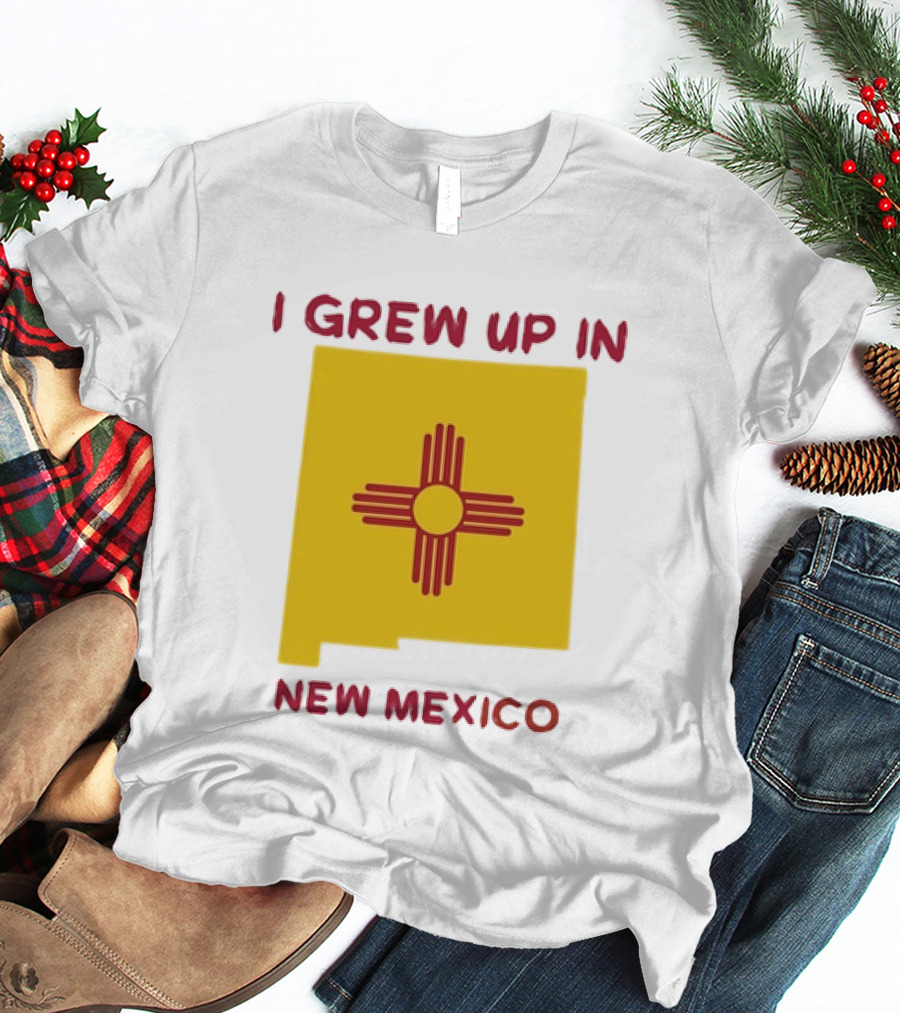I Grew Up In New Mexico Zia Symbol Home State Pride T-Shirt