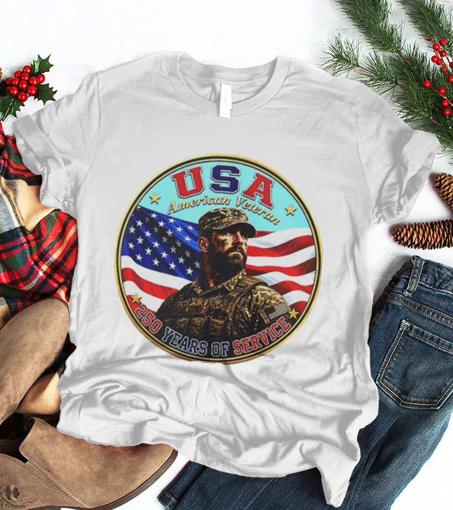 USA American Veteran 250 Years Of Service T-Shirt