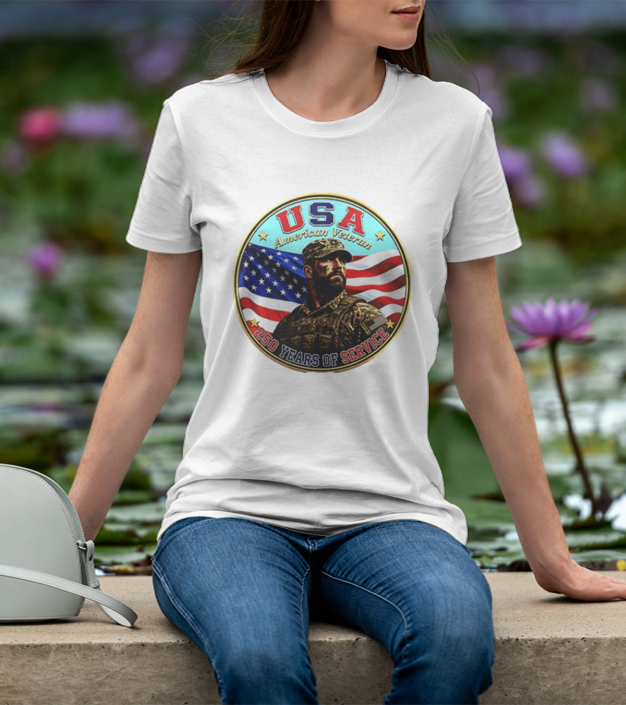 USA American Veteran 250 Years Of Service T-Shirt