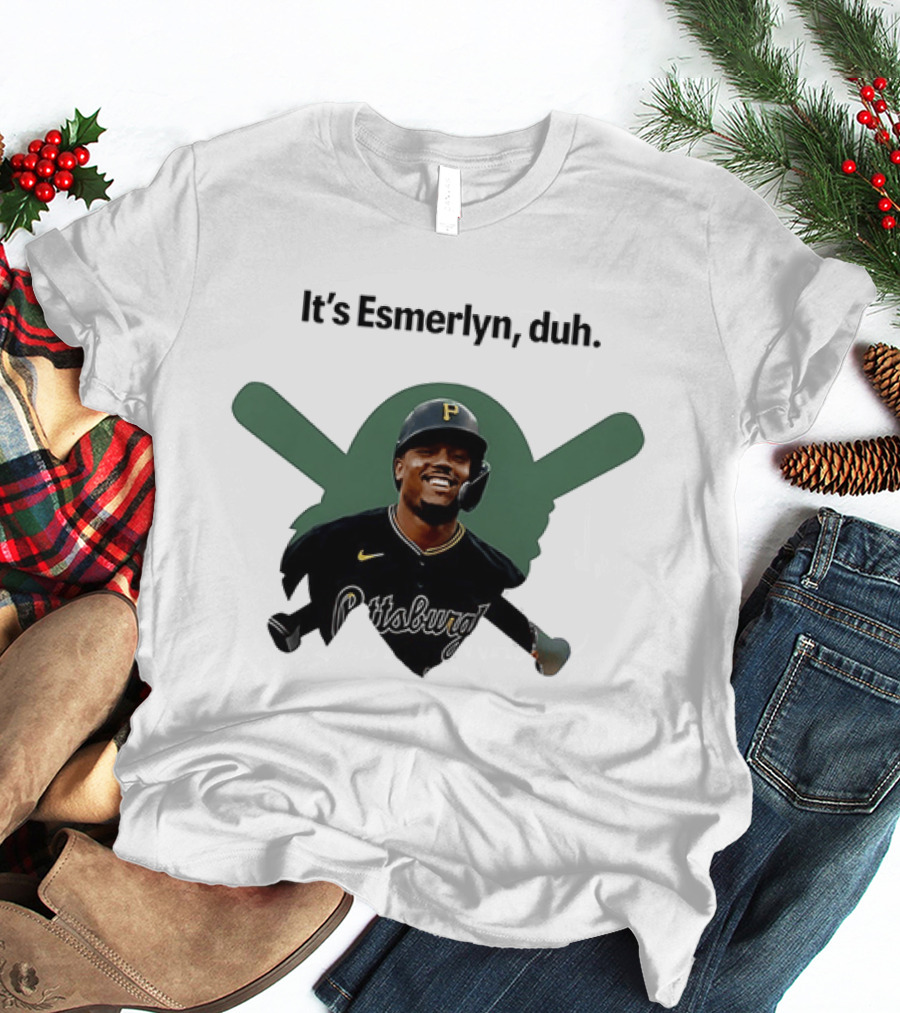Esmerlyn Duh Pittsburgh Pirates Baseball Player With Crossed Bats T-Shirt