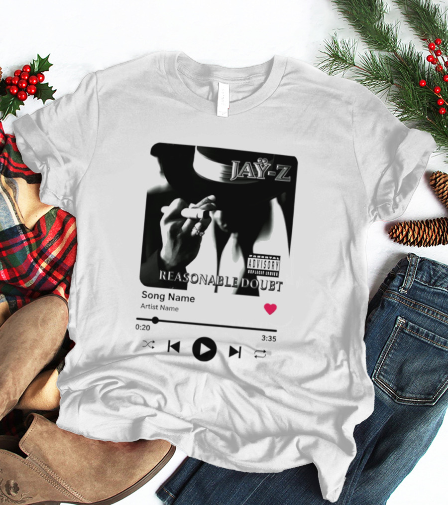 Jay Z Reasonable Doubt Song Name Artist Name Parental Advisory Explicit Content Iconic Album Cover T-Shirt