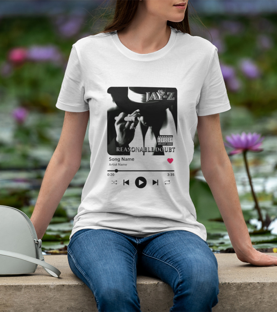 Jay Z Reasonable Doubt Song Name Artist Name Parental Advisory Explicit Content Iconic Album Cover T-Shirt