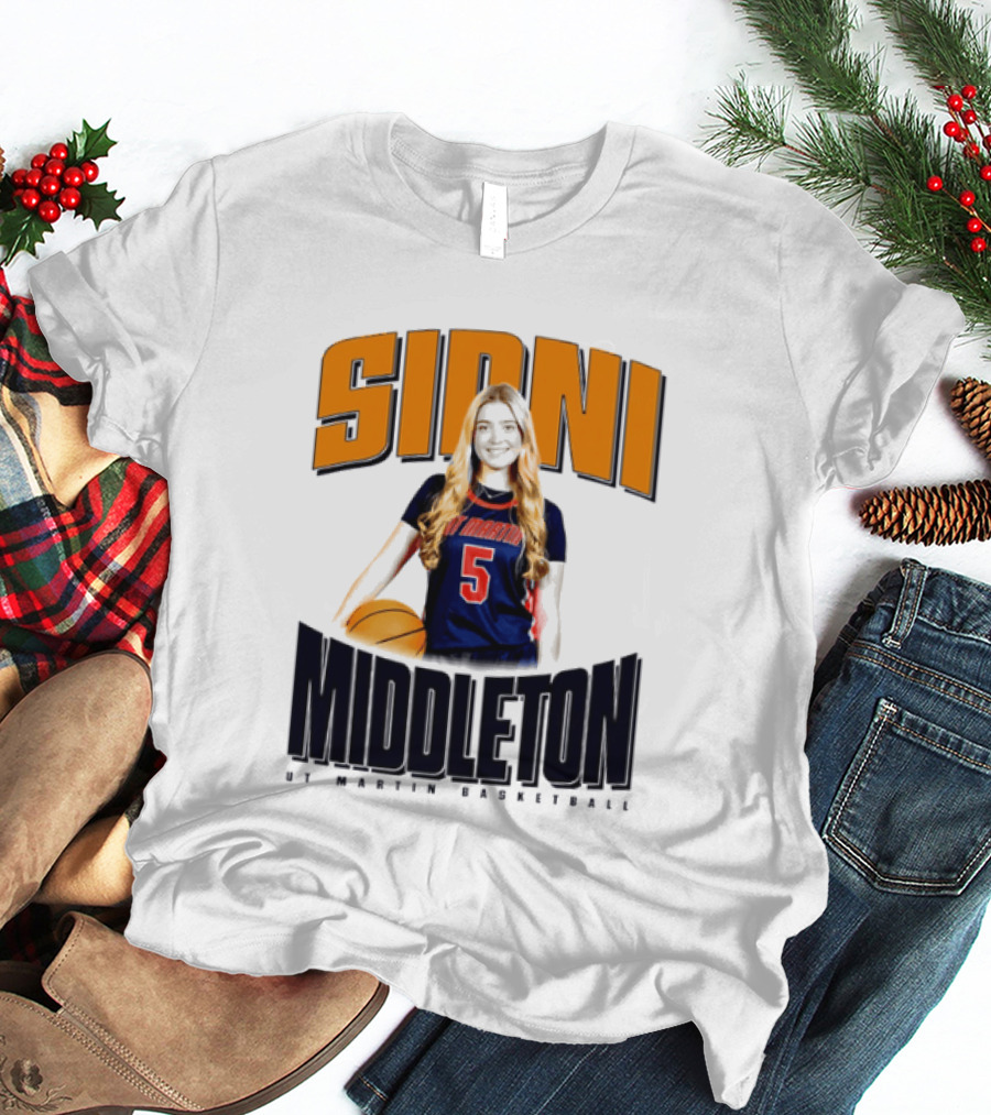 Sidni Middleton 5 UT Martin Skyhawks Basketball T-Shirt
