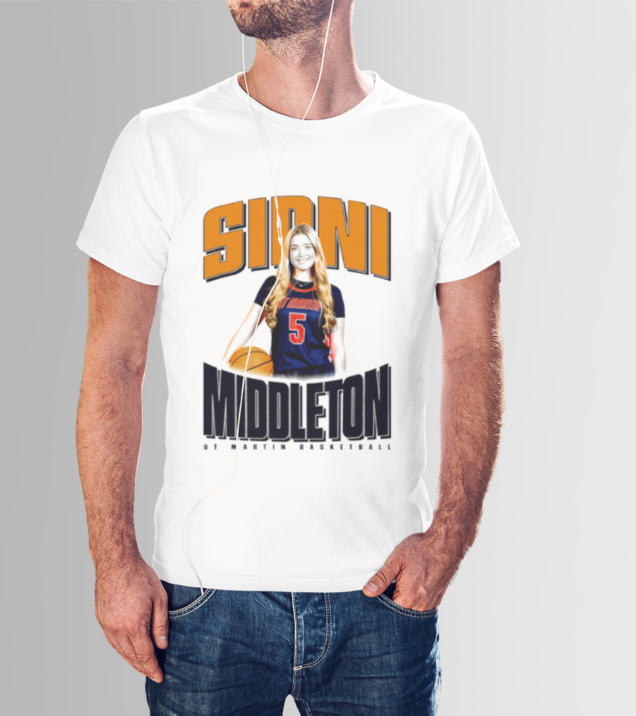 Sidni Middleton 5 UT Martin Skyhawks Basketball T-Shirt