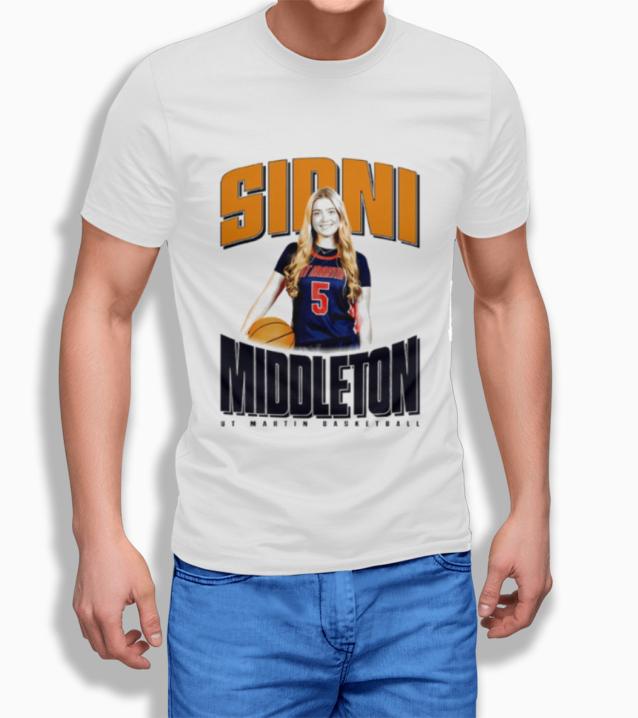 Sidni Middleton 5 UT Martin Skyhawks Basketball T-Shirt