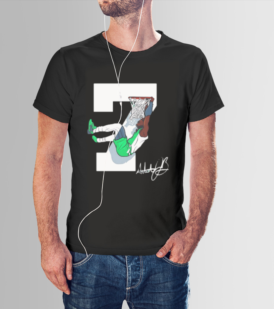 Boston Celtics Dunking Number 7 AthleticJb T-Shirt