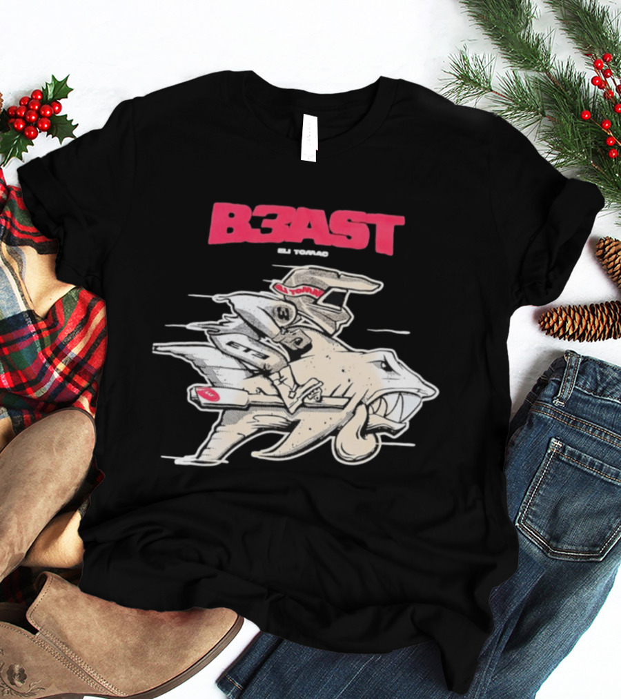 B3AST Eli Tomac Racing Motocross Shark Rider T-Shirt