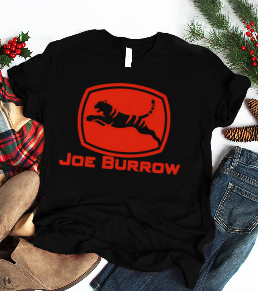 Joe Burrow Cincinnati Bengals Tractor Co Jumping Tiger Oval T-Shirt