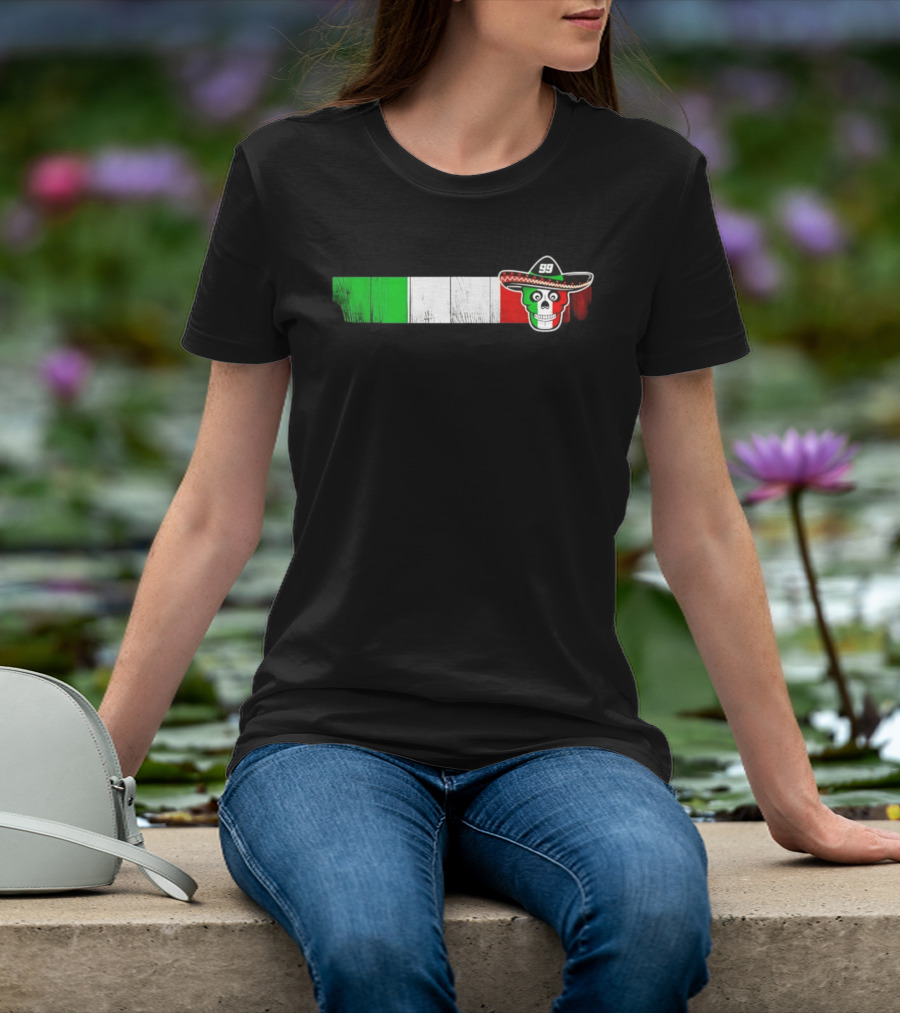 Daniel Suarez 99 Skull Sombrero Mexican Flag T-Shirt