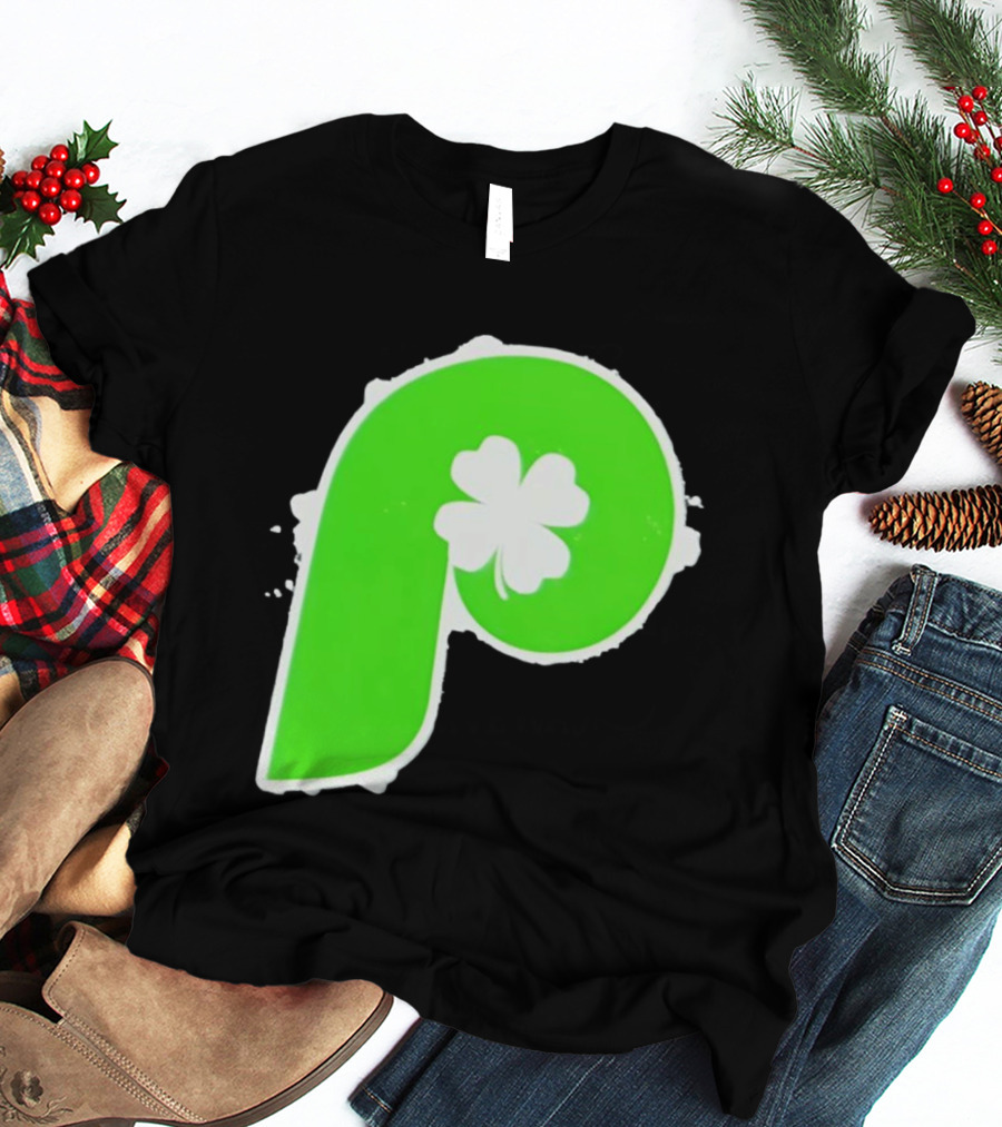 Lucky Philadelphia Clover P Baseball Green Four Leaf T-Shirt