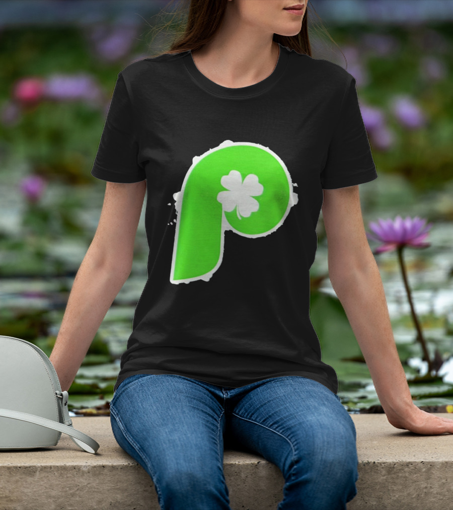 Lucky Philadelphia Clover P Baseball Green Four Leaf T-Shirt