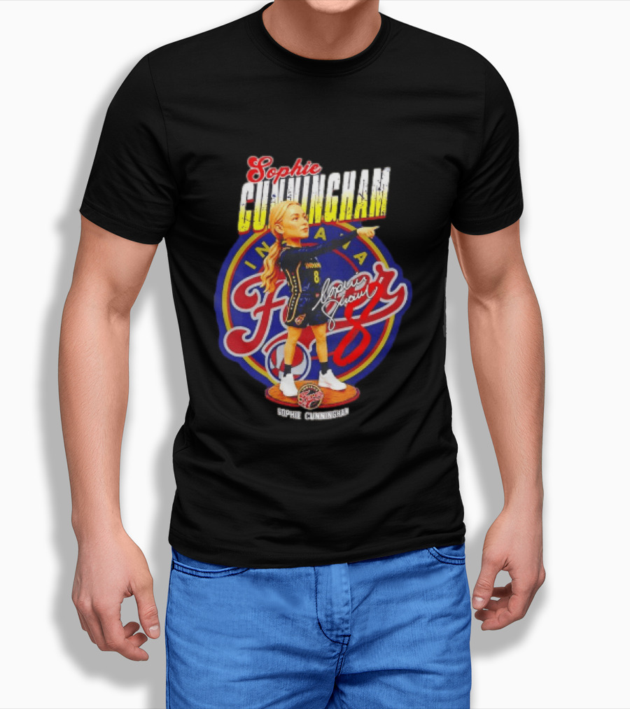 Sophie Cunningham Bobblehead Indiana Fever Pointing Signature T-Shirt