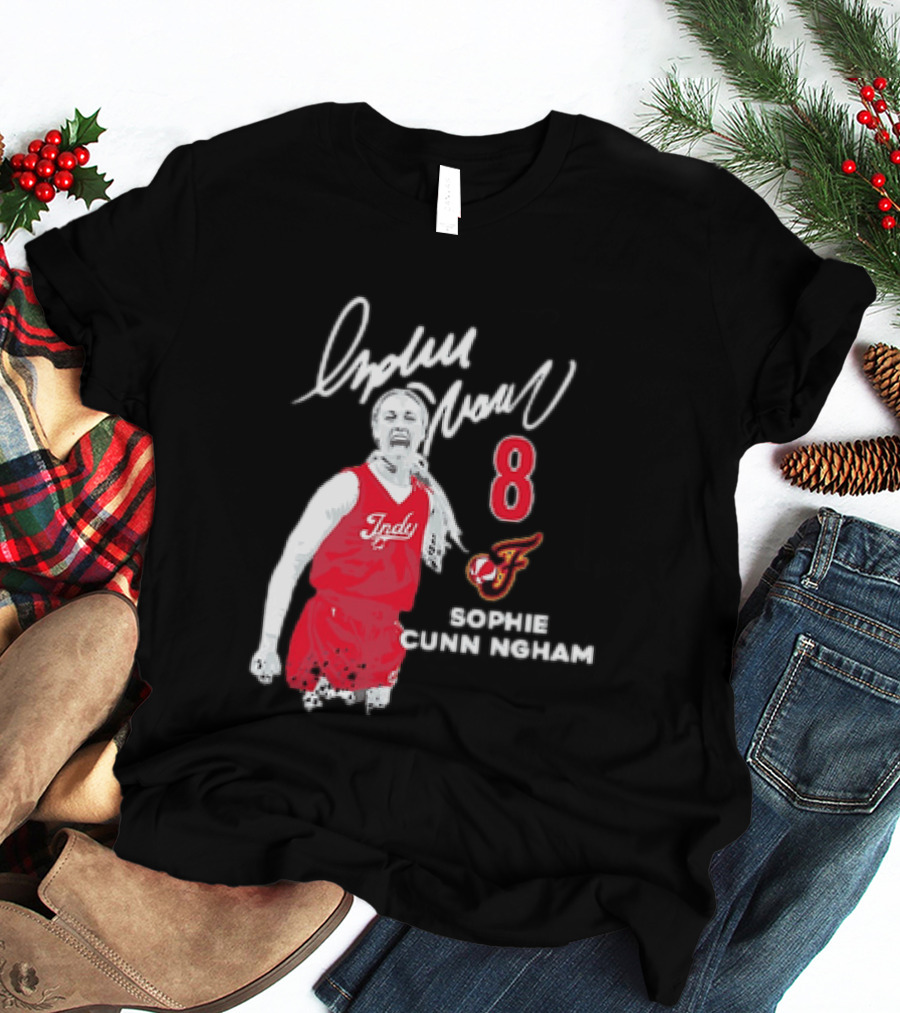 Sophie Cunningham Indiana Fever Indy Basketball 8 Distressed Player T-Shirt