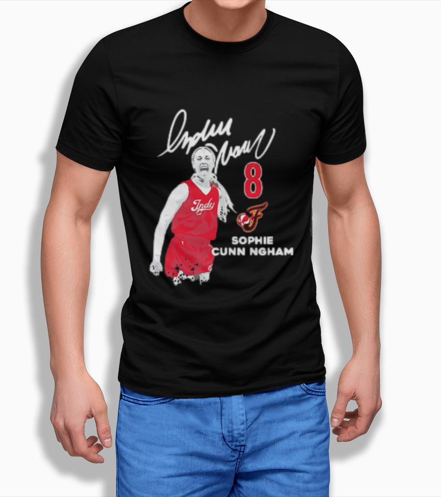 Sophie Cunningham Indiana Fever Indy Basketball 8 Distressed Player T-Shirt