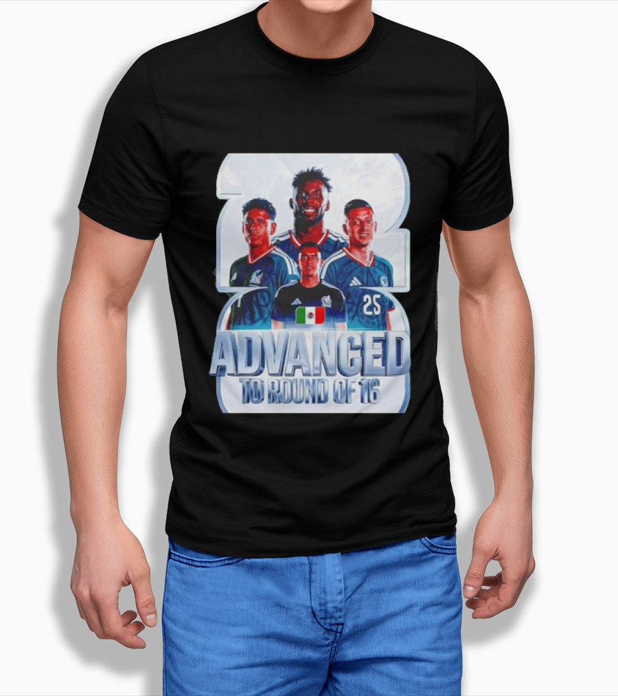 Advanced To Round Of 16 Mexico National Football Team 25 T-Shirt