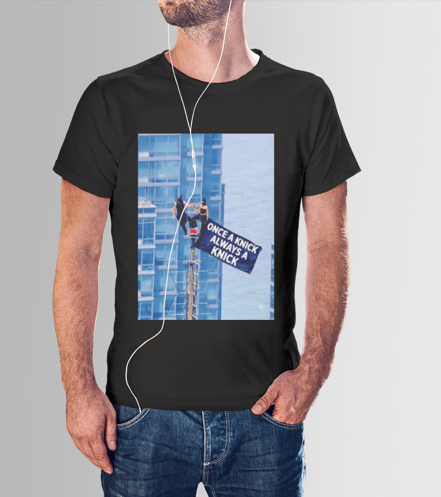 New York Knicks Once A Knick Always A Knick Flag Empire State Building NYC T-Shirt