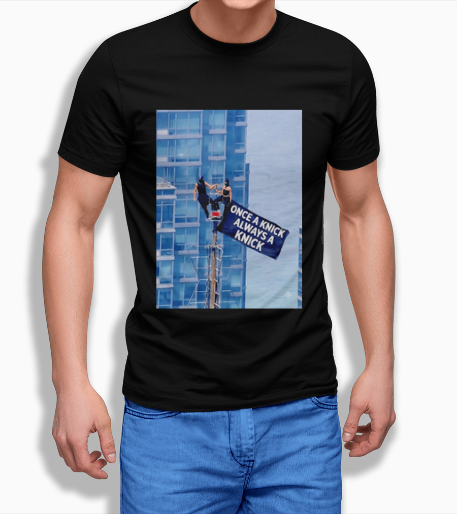 New York Knicks Once A Knick Always A Knick Flag Empire State Building NYC T-Shirt