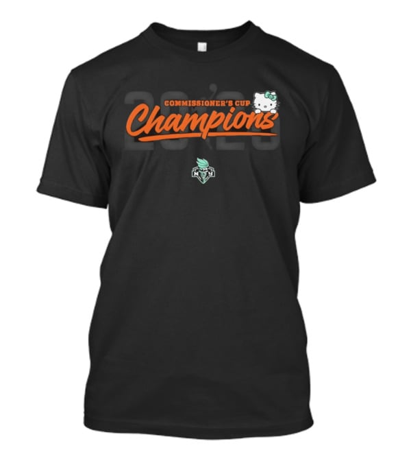 Hello Kitty New York Liberty 2026 Commissioner's Cup Champions T-Shirt
