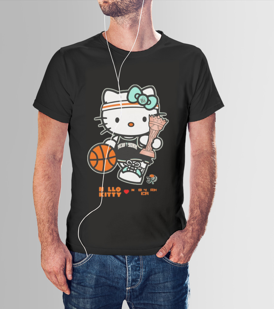 Hello Kitty New York Liberty 2026 WNBA Commissioner's Cup Basketball 30th Anniversary T-Shirt