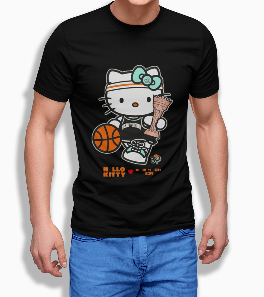 Hello Kitty New York Liberty 2026 WNBA Commissioner's Cup Basketball 30th Anniversary T-Shirt