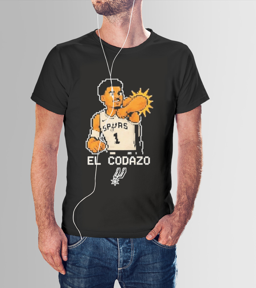 Victor Wembanyama Spurs El Codazo Pixel T-Shirt