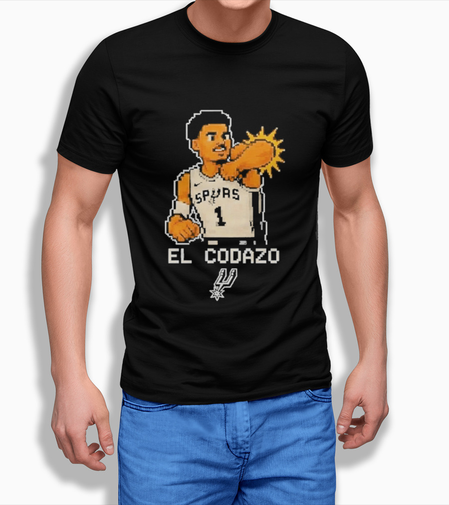 Victor Wembanyama Spurs El Codazo Pixel T-Shirt